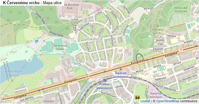 K Červenému vrchu - mapa ulice