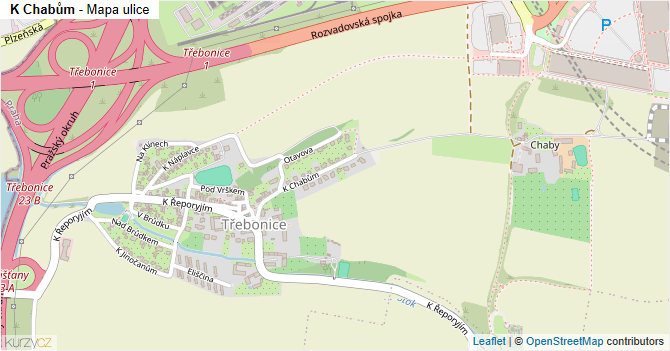 K Chabům - mapa ulice