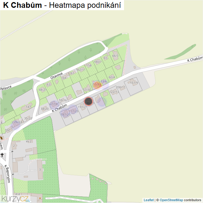 Mapa K Chabům - Firmy v ulici.