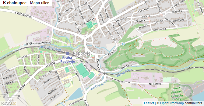 K chaloupce - mapa ulice