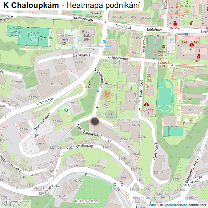 Mapa K Chaloupkám - Firmy v ulici.