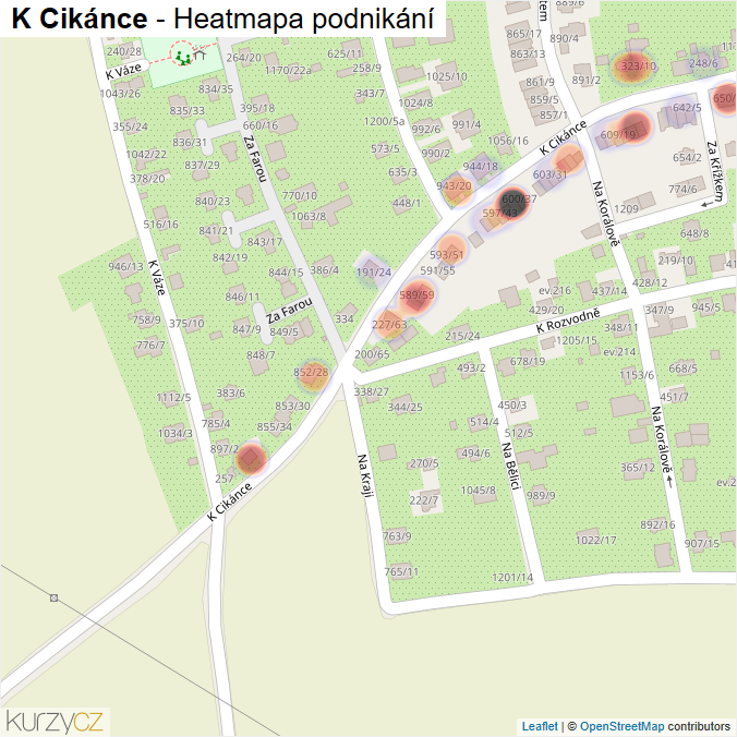 Mapa K Cikánce - Firmy v ulici.