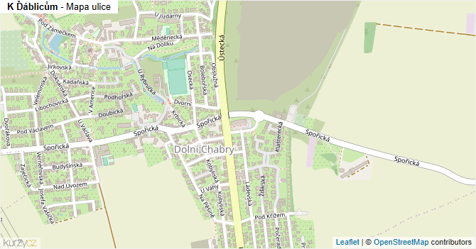 K Ďáblicům - mapa ulice