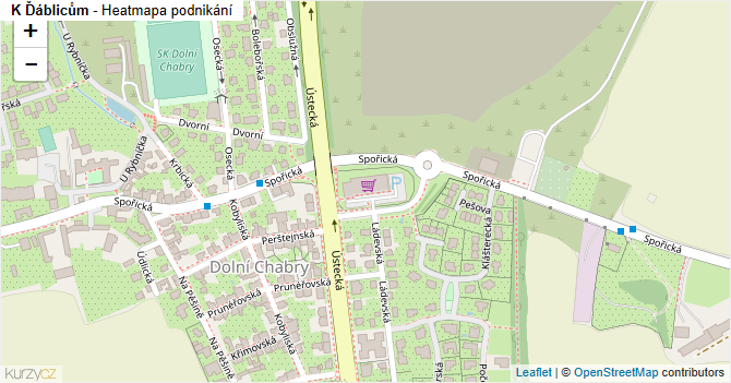 K Ďáblicům - mapa podnikání