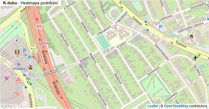 K dubu - mapa podnikání