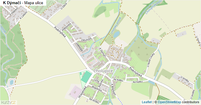 K Dýmači - mapa ulice