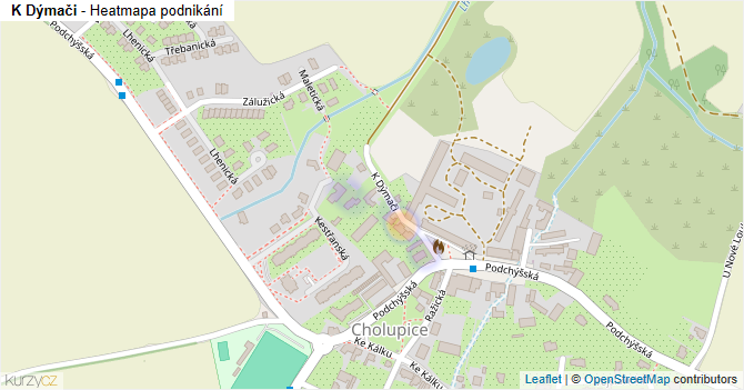 K Dýmači - mapa podnikání