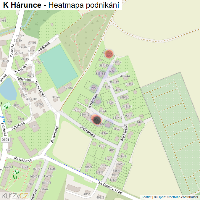 Mapa K Hárunce - Firmy v ulici.