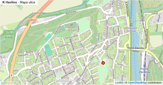 K Havlínu - mapa ulice