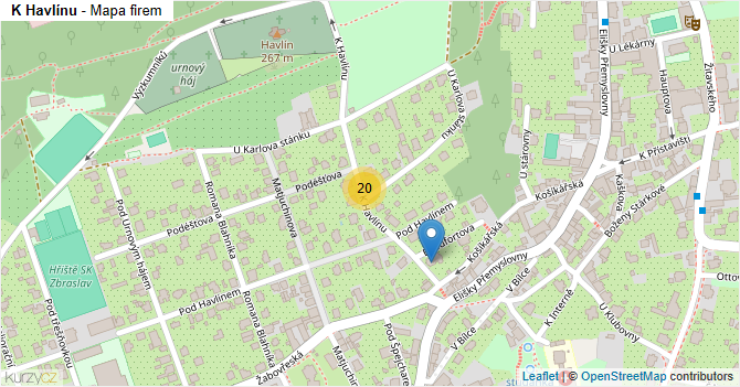K Havlínu - mapa firem