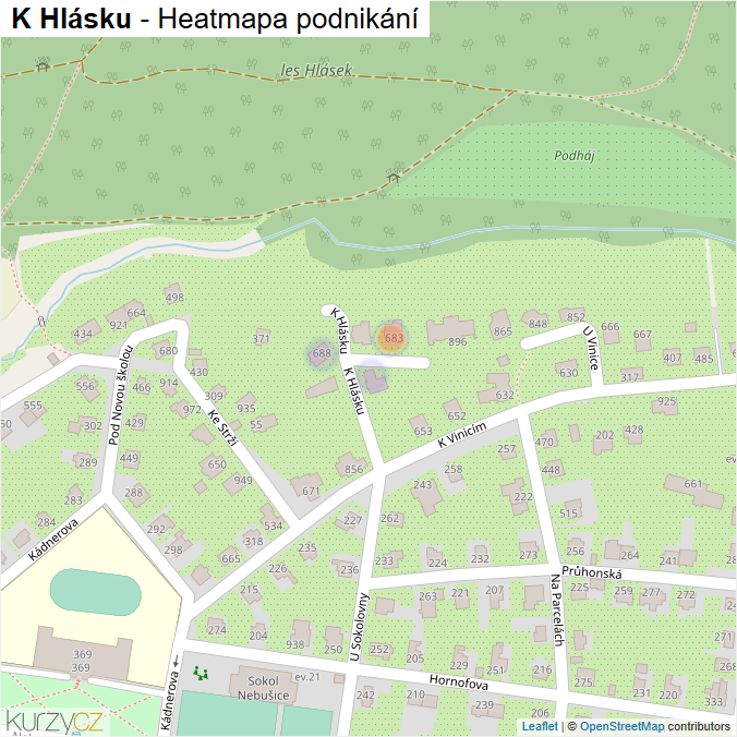 Mapa K Hlásku - Firmy v ulici.