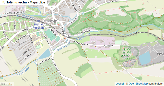 K Holému vrchu - mapa ulice
