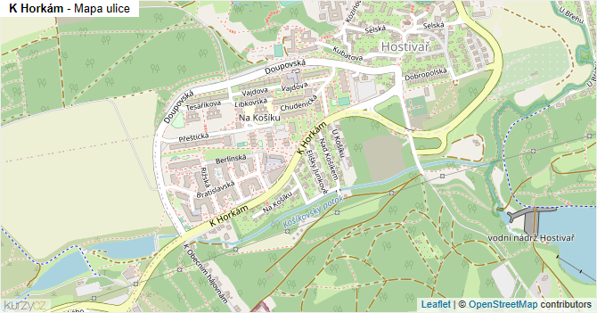 K Horkám - mapa ulice