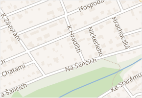 K Hradišti v obci Praha - mapa ulice