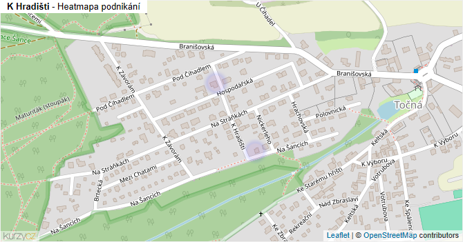 K Hradišti - mapa podnikání