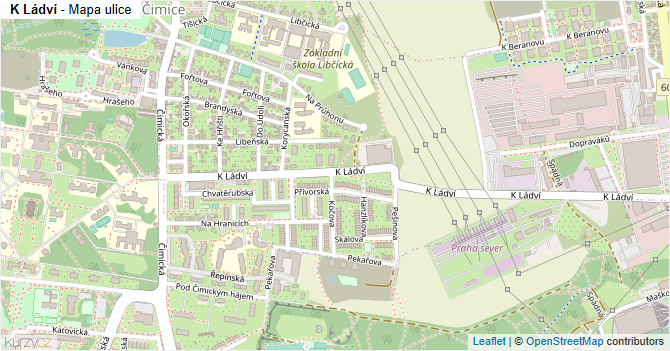 K Ládví - mapa ulice
