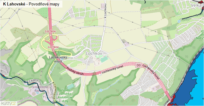 K Lahovské - záplavové mapy stoleté vody