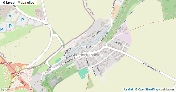 K lávce - mapa ulice