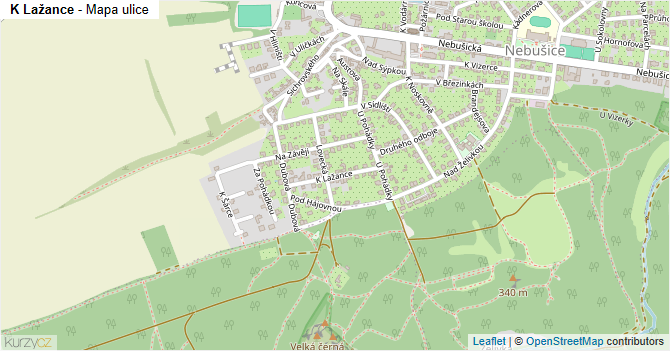 K Lažance - mapa ulice