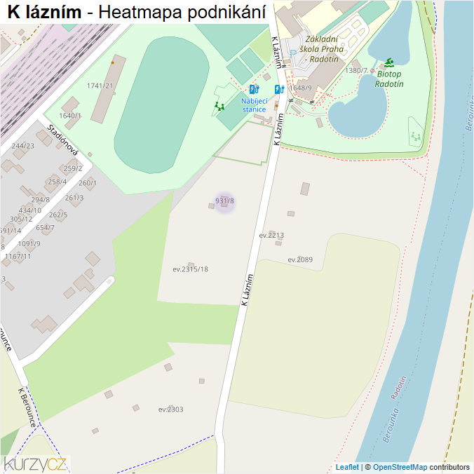 Mapa K lázním - Firmy v ulici.