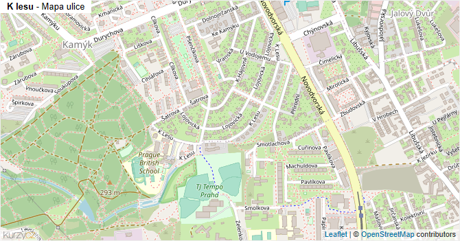 K lesu - mapa ulice
