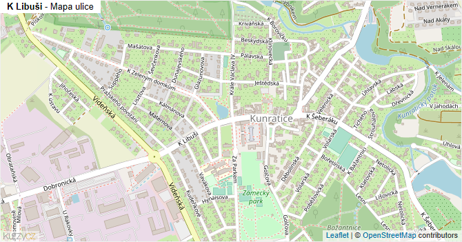 K Libuši - mapa ulice