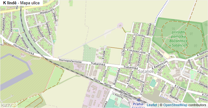 K lindě - mapa ulice
