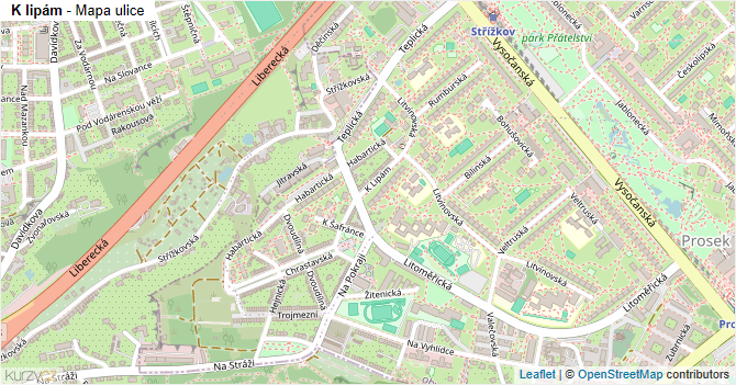 K lipám - mapa ulice