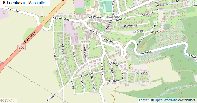 K Lochkovu - mapa ulice