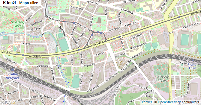 K louži - mapa ulice
