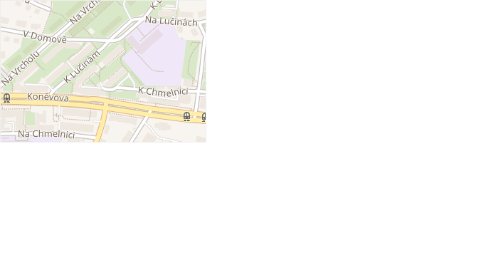 K lučinám v obci Praha 8 - mapa ulice