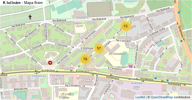 K lučinám - mapa firem