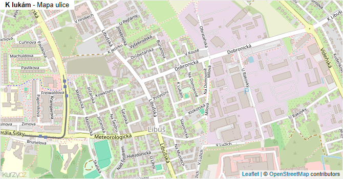 K lukám - mapa ulice