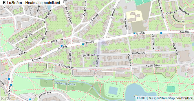 K Lužinám - mapa podnikání