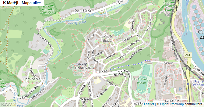 K Matěji - mapa ulice