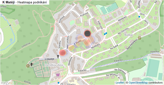 K Matěji - mapa podnikání