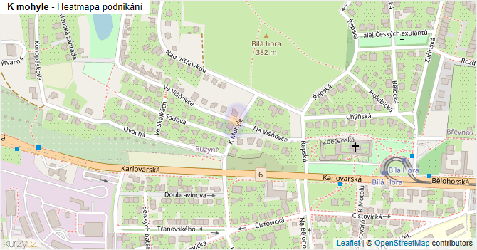K mohyle - mapa podnikání