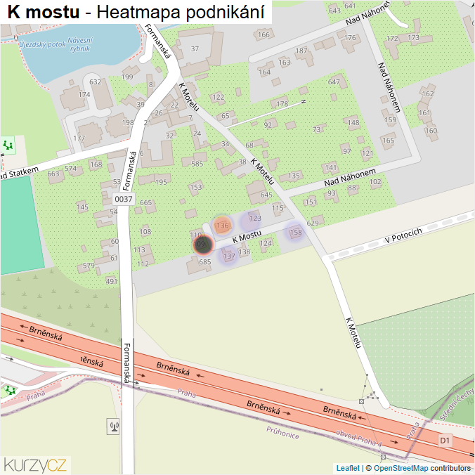 Mapa K mostu - Firmy v ulici.