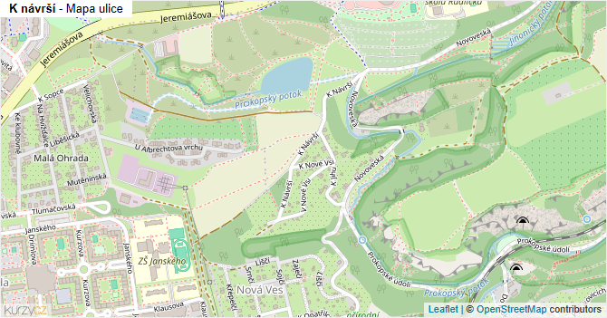 K návrší - mapa ulice
