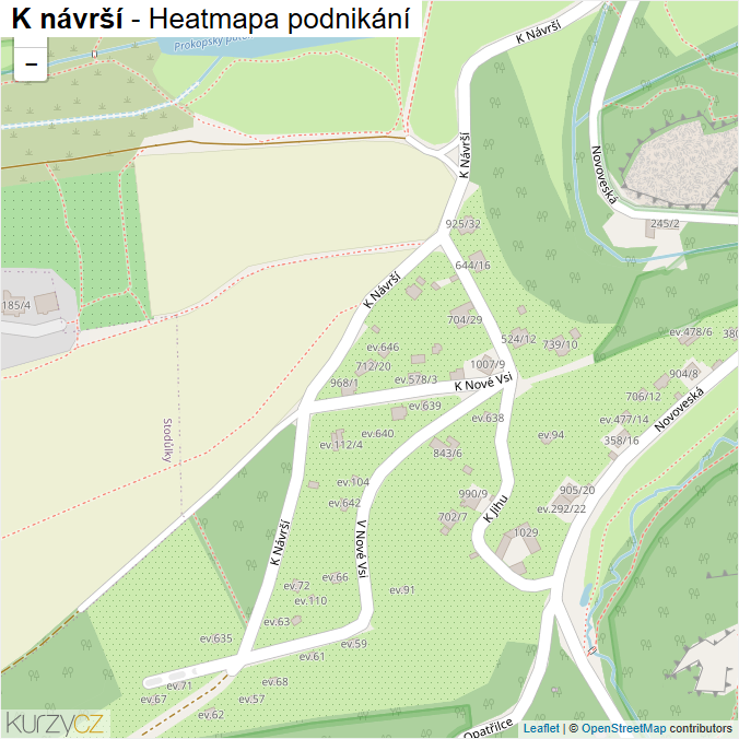 Mapa K návrší - Firmy v ulici.