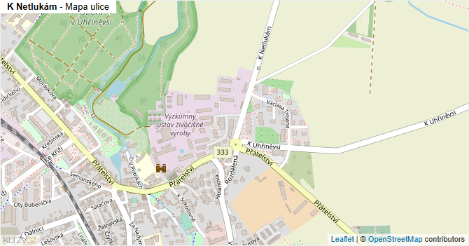 K Netlukám - mapa ulice