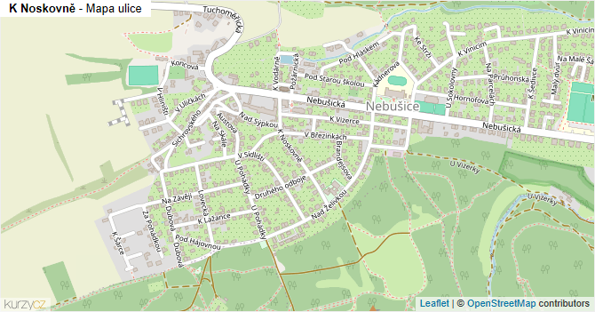 K Noskovně - mapa ulice