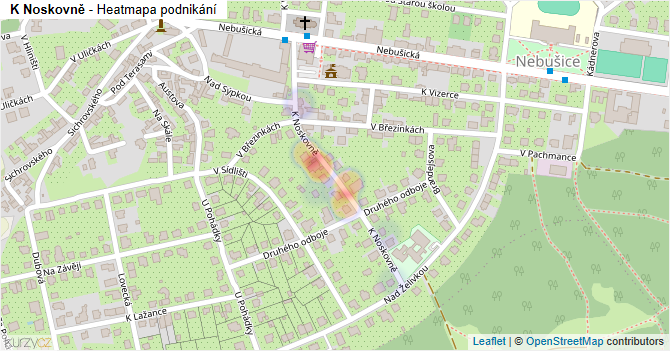 K Noskovně - mapa podnikání