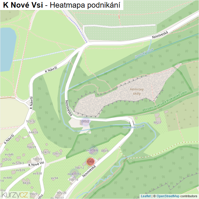 Mapa K Nové Vsi - Firmy v ulici.
