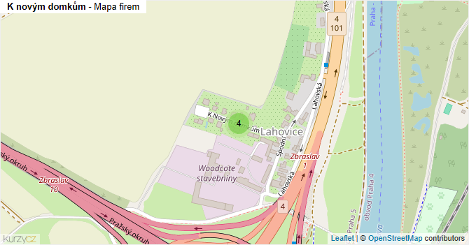 K novým domkům - mapa firem