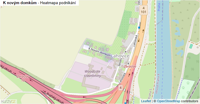 K novým domkům - mapa podnikání