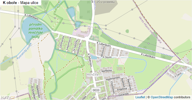 K oboře - mapa ulice