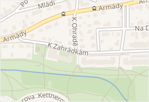 K Ohradě v obci Praha - mapa ulice