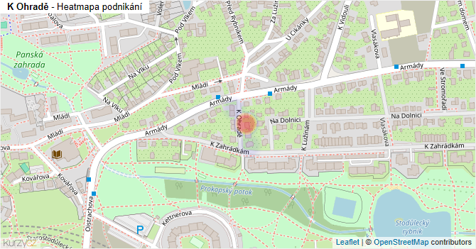 K Ohradě - mapa podnikání
