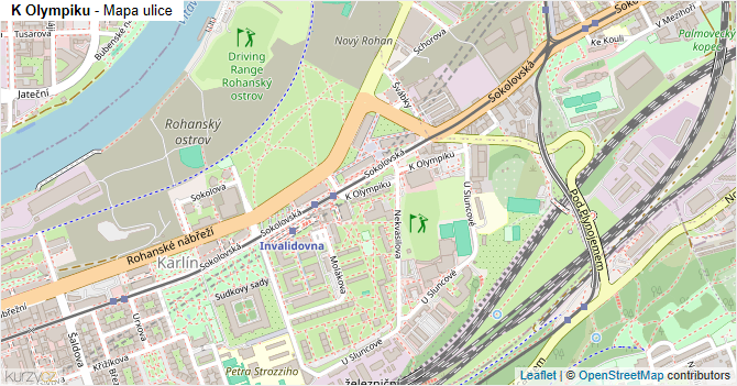 K Olympiku - mapa ulice